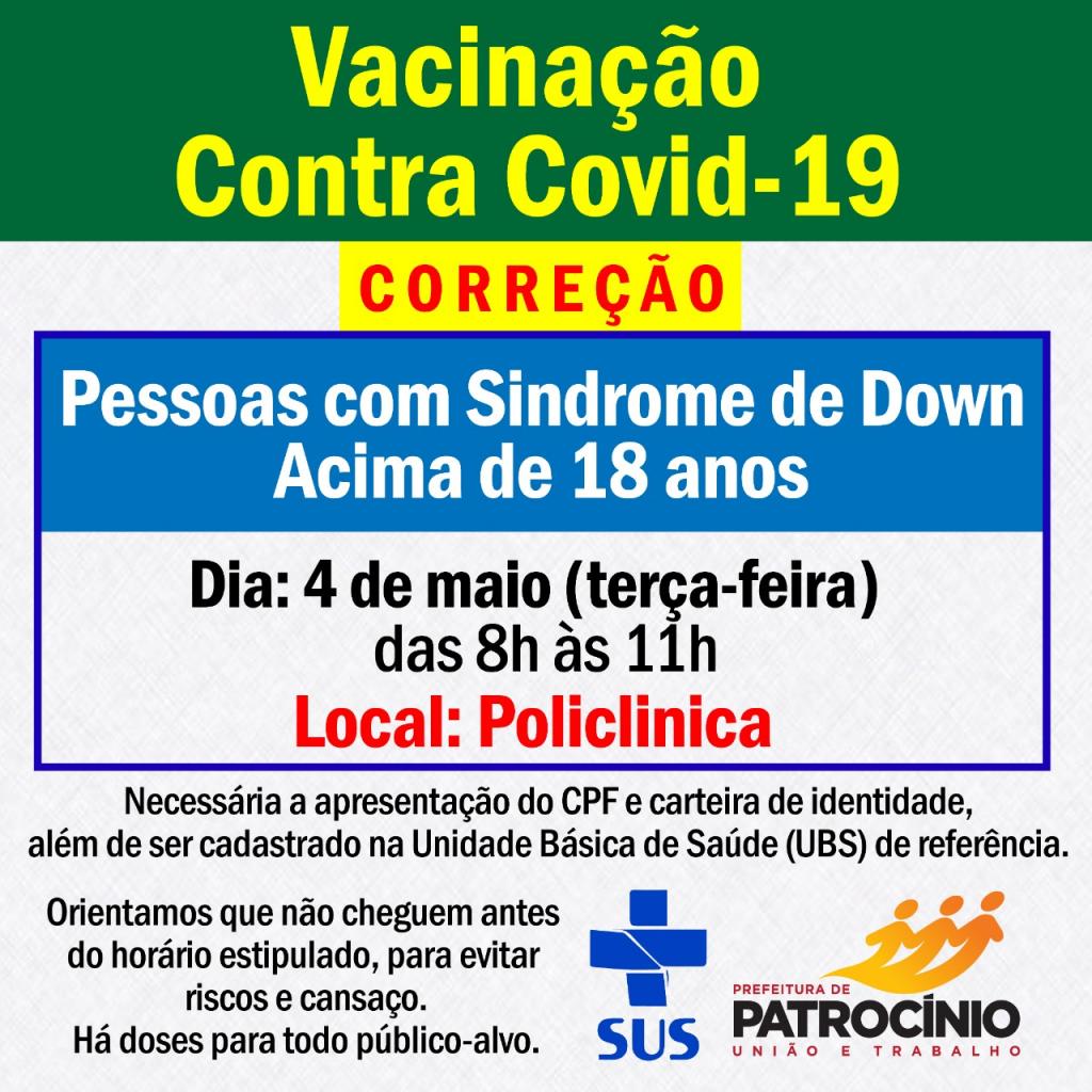 Pessoas com Síndrome de Down acima de 18 anos...