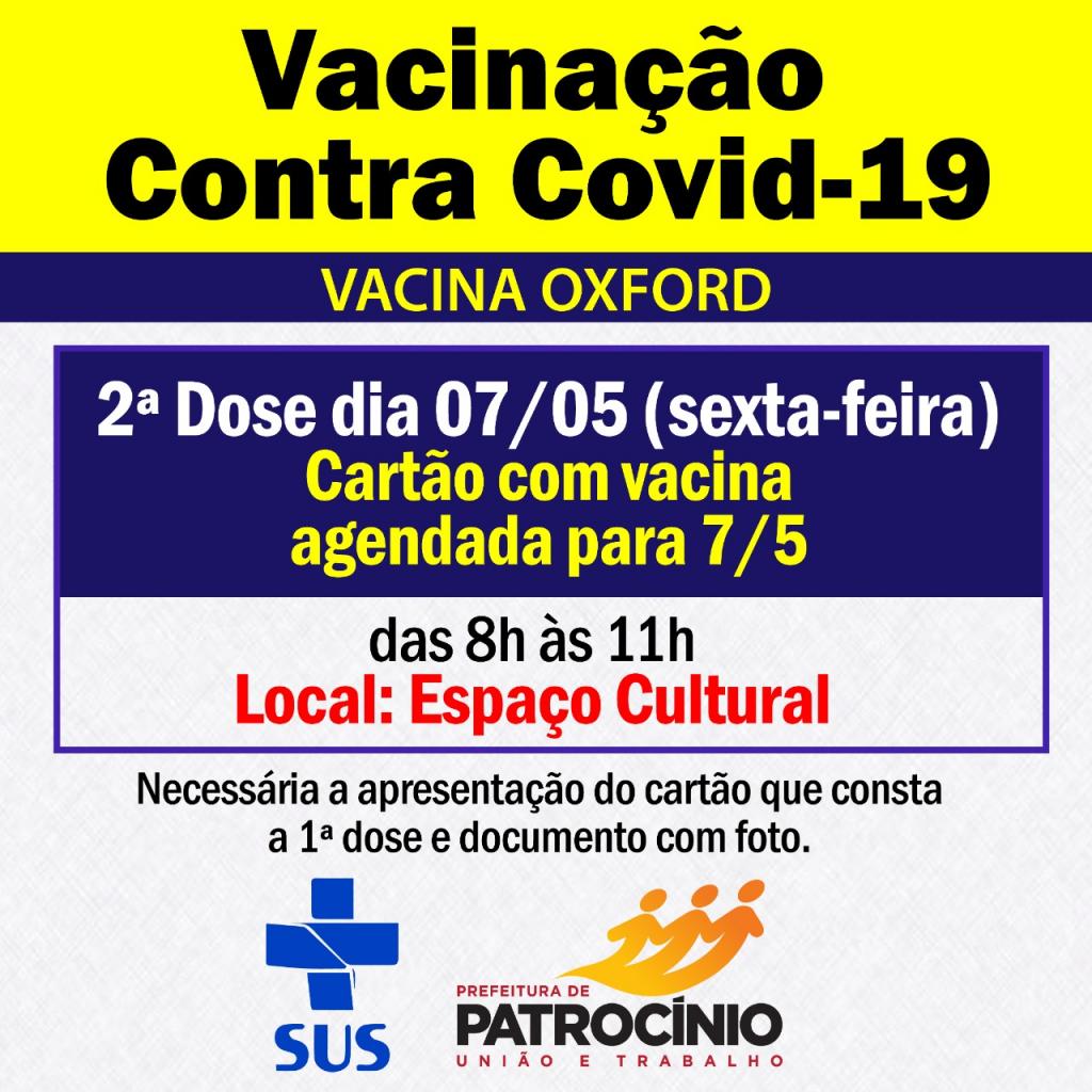 Segunda dose da vacina de Oxford será aplicada nesta...