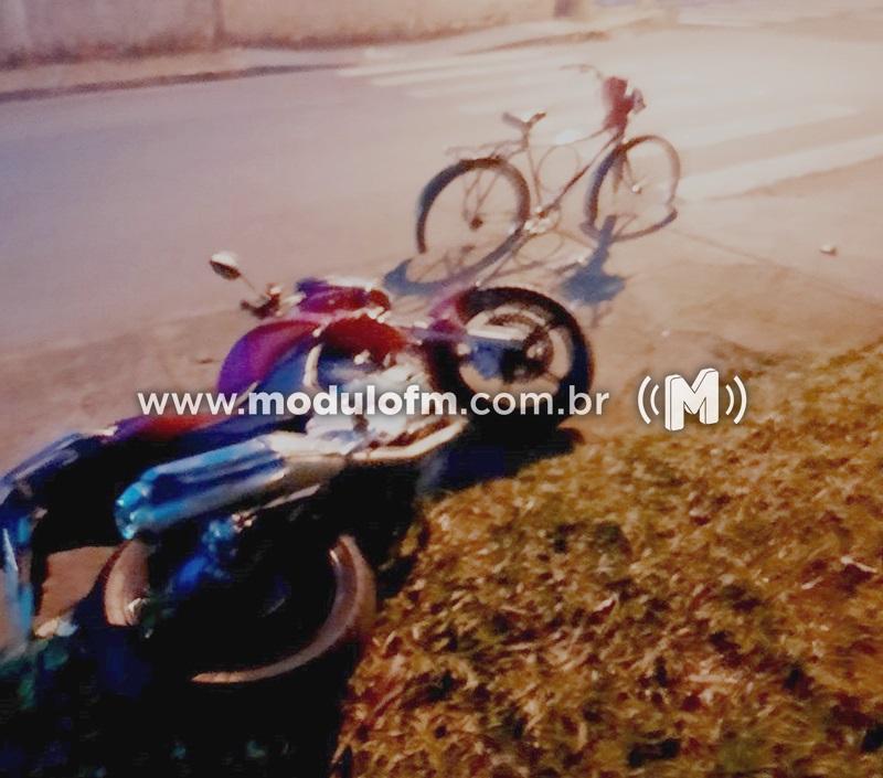 Motociclista fica ferido após colisão entre carro e moto...