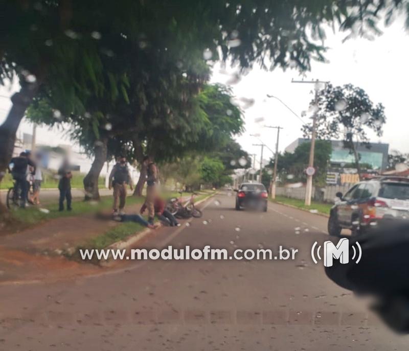 Colisão entre moto e bicicleta deixa dois feridos