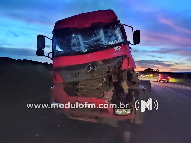Motorista se distrai e provoca acidente na BR-146