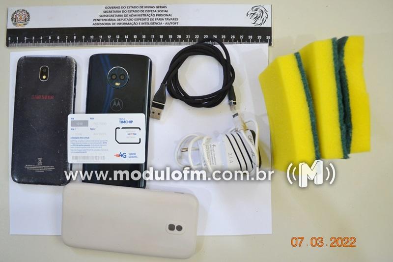 Imagem 2 do post Celulares e chip telefônico são encontrados durante manutenção na Penitenciária de Patrocínio