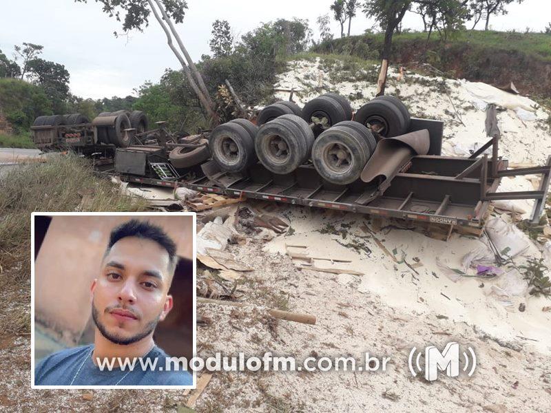Jovem patrocinense morre em acidente ao desviar de ciclista e tombar carreta na BR-354 em Formiga