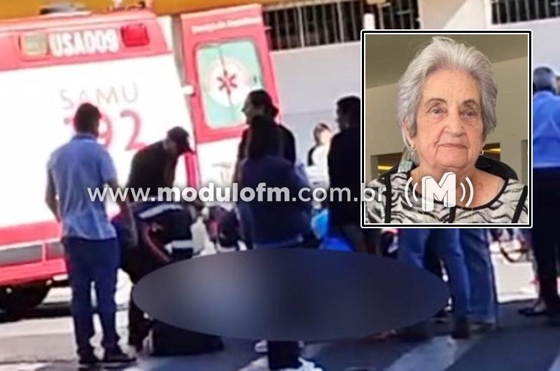 Idosa morre após ser atropelada no centro de Monte...