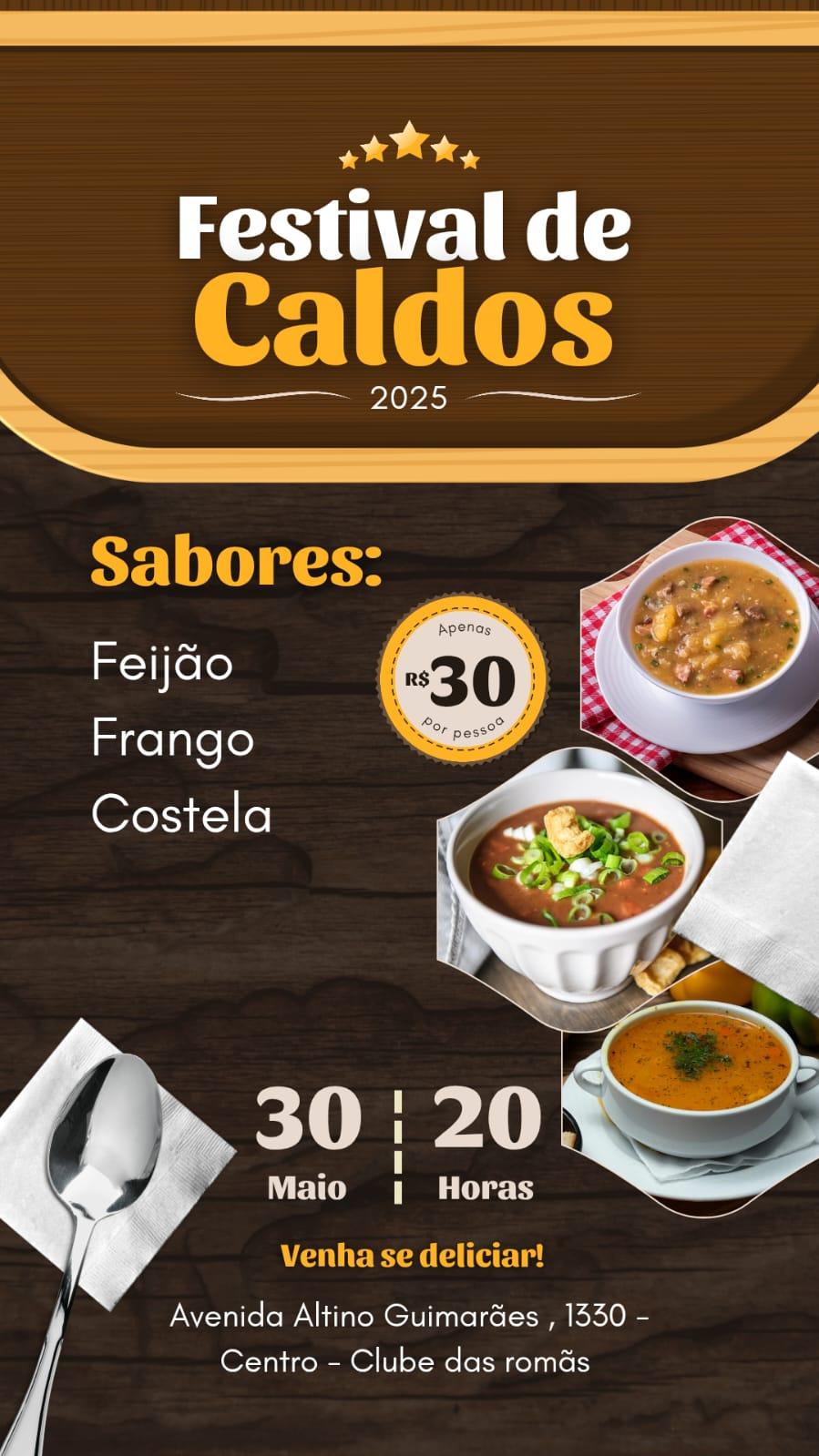 Imagem 1 do post Festival de Caldos será realizado nesta sexta-feira no Clube das Romãs