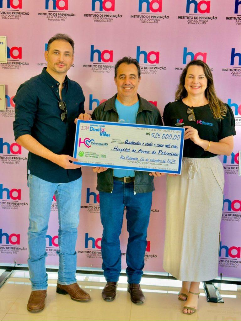 Imagem 1 do post Rio Paranaíba repassa R$ 525 mil ao Hospital do Câncer de Patrocínio