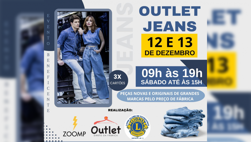 Lions Clube de Patrocínio promove Outlet Jeans beneficente nos dias 12 e...