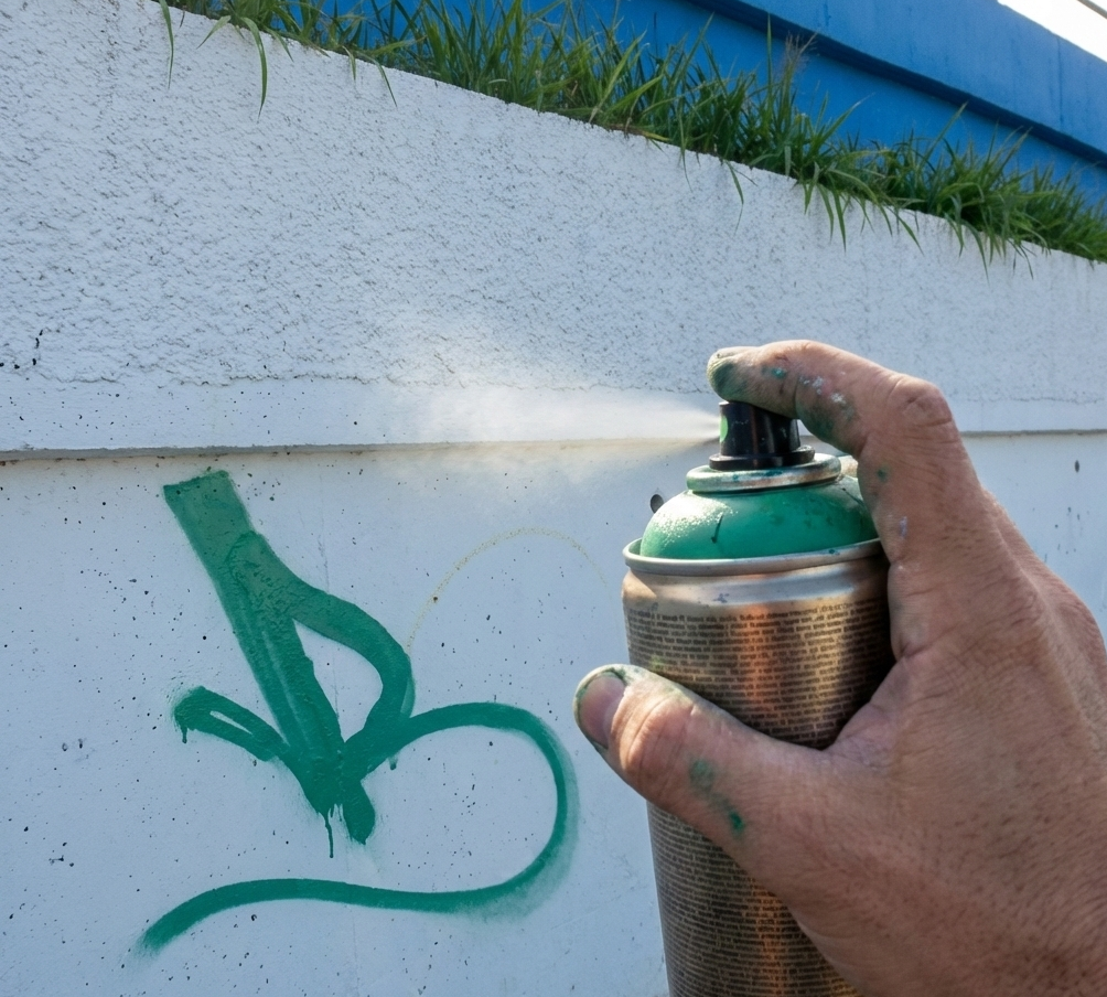 Homem é surpreendido enquanto pichava viaduto no bairro São Francisco