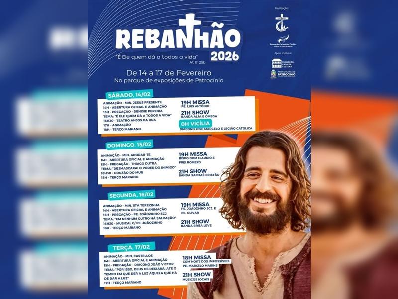 Rebanhão 2026 acontece de 14 a 17 de fevereiro no Parque de Exposições